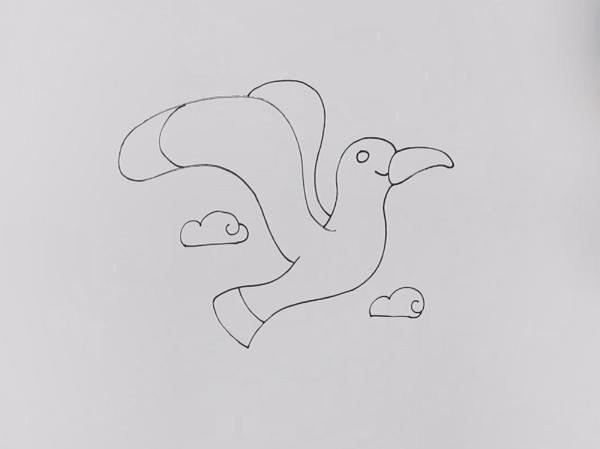 简笔画，海鸥的轻盈之舞