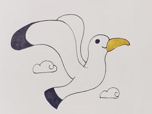 简笔画教程，海鸥的绘制方法
