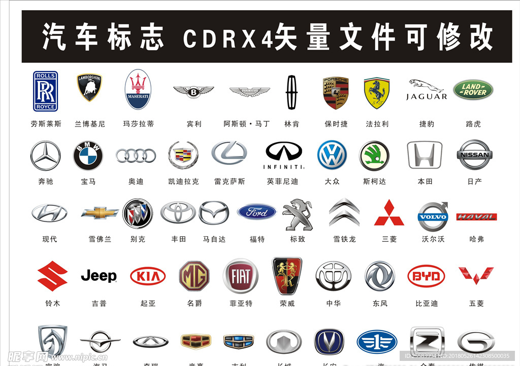 汽车标志图片大全，最新版全解析